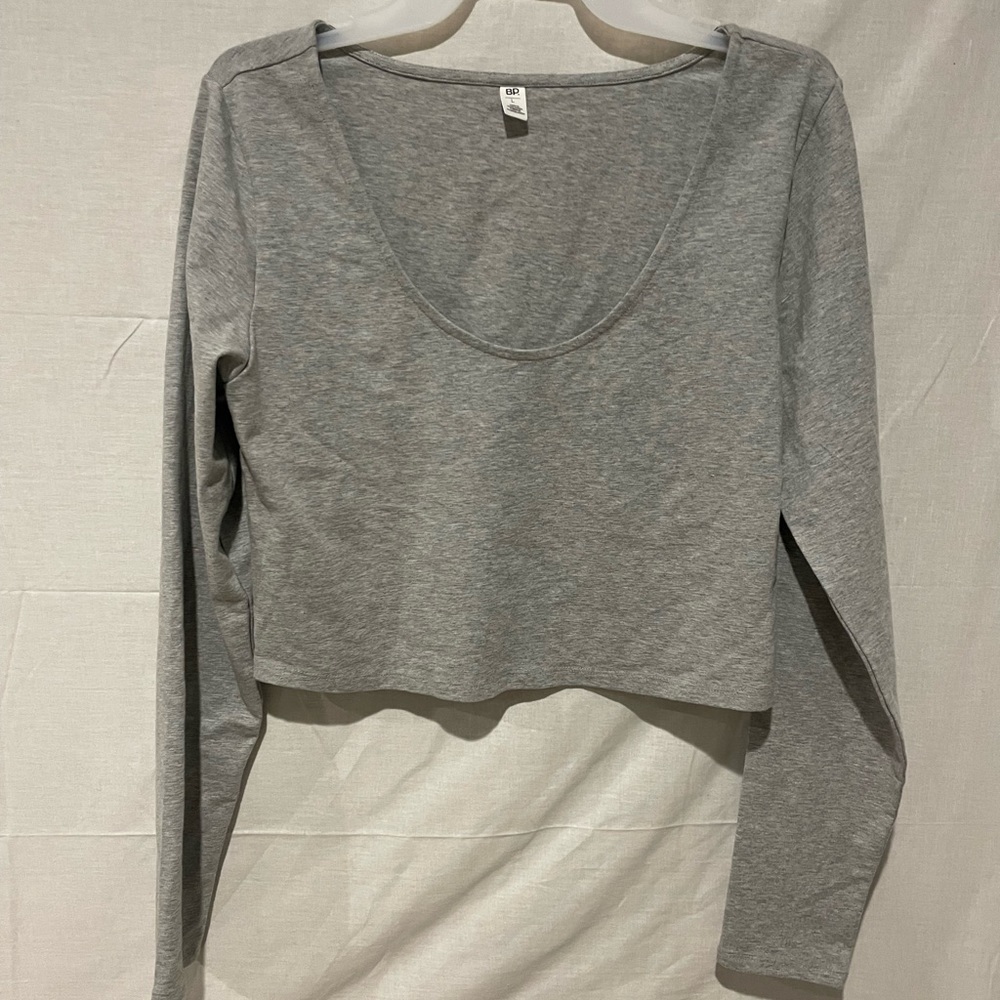 BP long sleeve crop top. Grey size large
